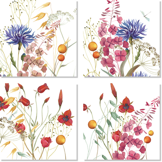 Set Of 4 Napkins «Fiordaliso» 100% Made in Italy