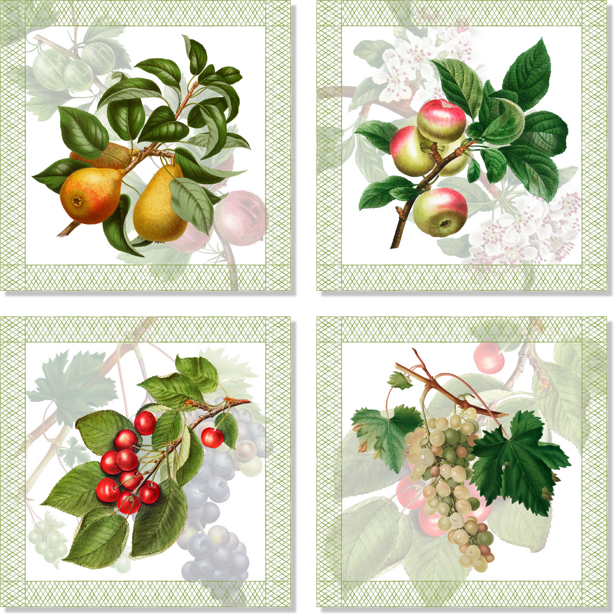 Set Of 4 Servilletas «Summer Fruit» 100% Made in Italy - The Napking