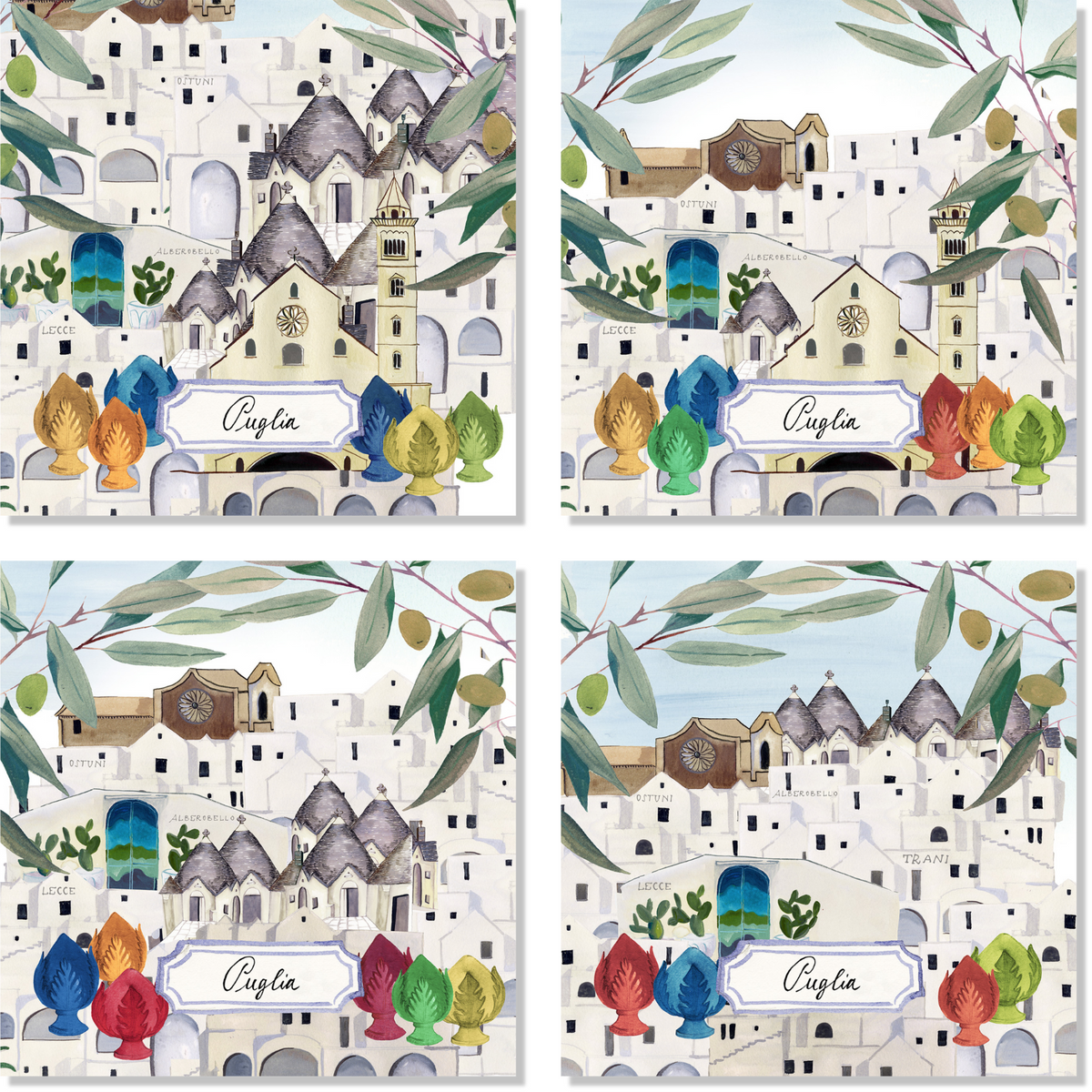Set Of 4 Servilletas «Puglia» 100% Made in Italy - The Napking