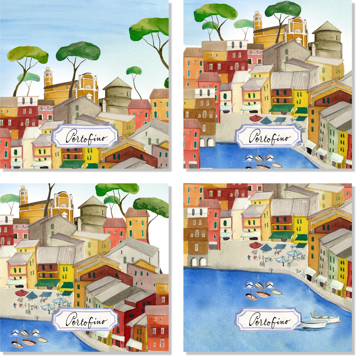 Set de 4 serviettes «Portofino» 100% Made in Italy | The Napking