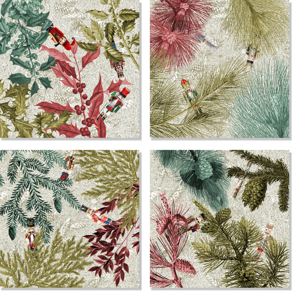 Set of 4 Napkins «Schiaccianoci» 100% Made in Italy The Napking