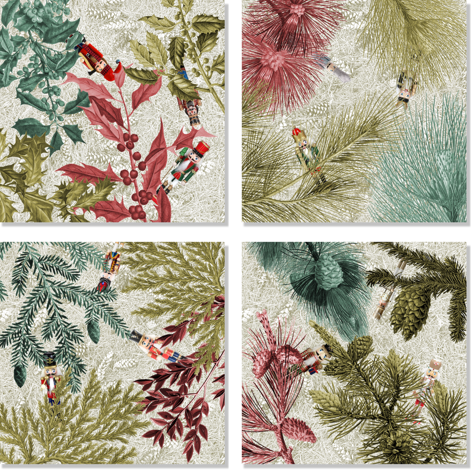 Set of 4 Napkins «Schiaccianoci» 100% Made in Italy The Napking