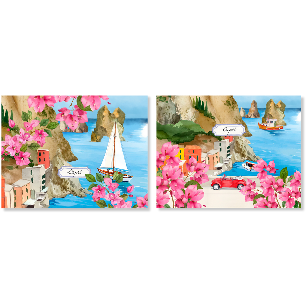 Set aus 2 Tischsets Set in Panama Baumwolle Capri