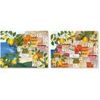Set of 2 Placemats setting coated in Panama Cotton Positano