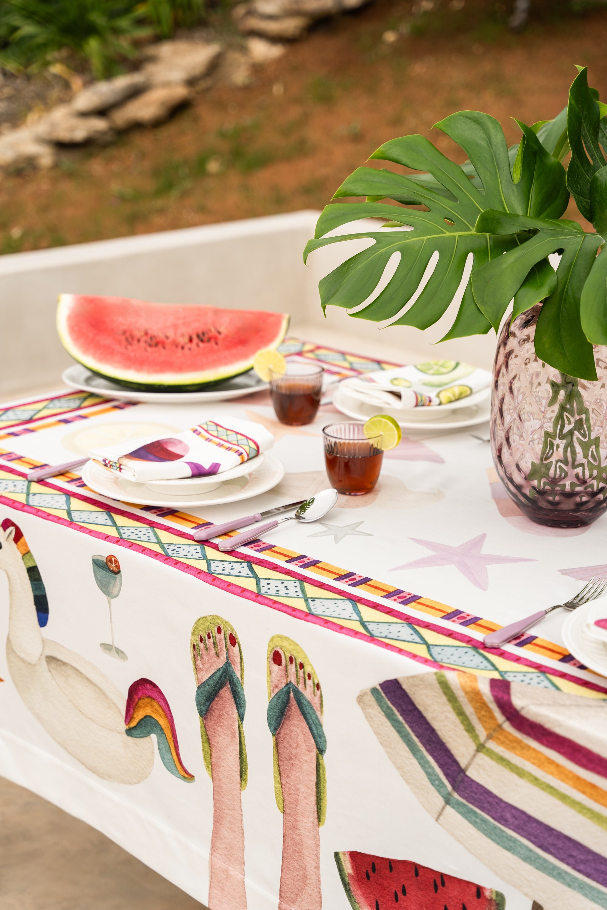 Satin Tablecloth Summer Party 100% Made in Italy