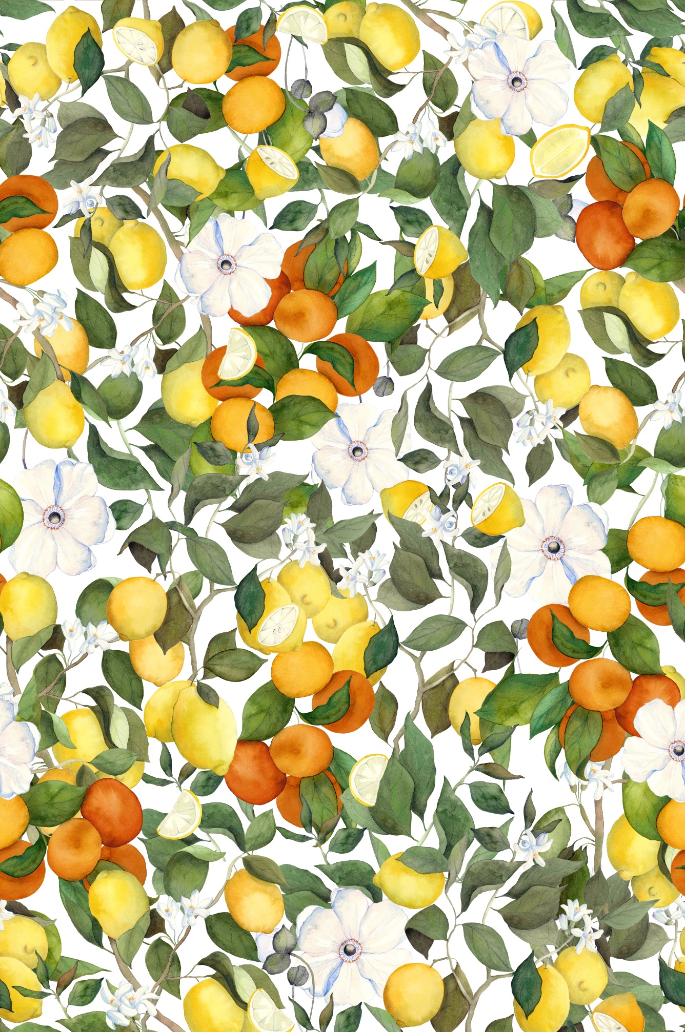Amalfi Allover Citrus Print Fabric (By the Meter)