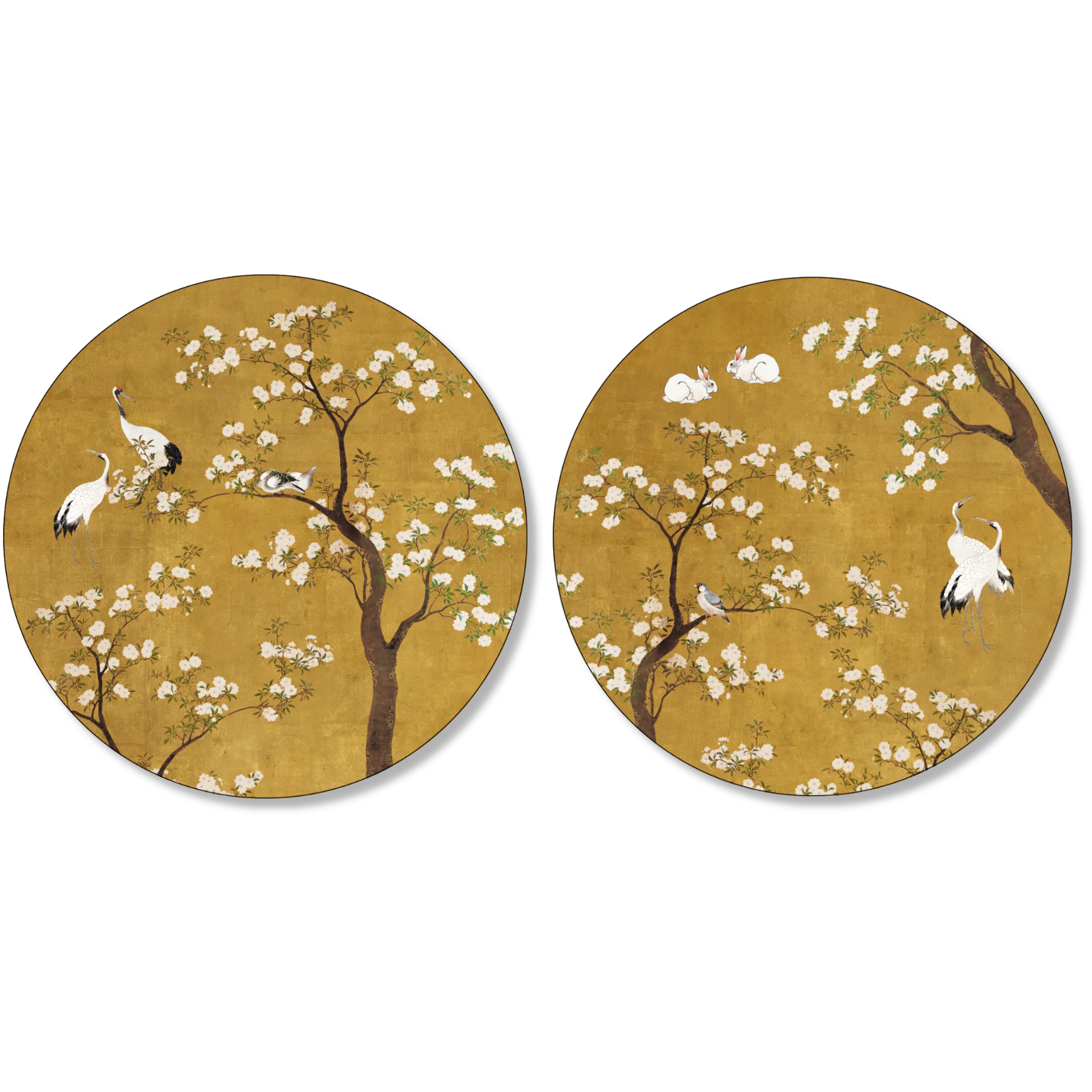 Ukiyo Set of 2 Wood and Cork Coasters, The Napking home textile