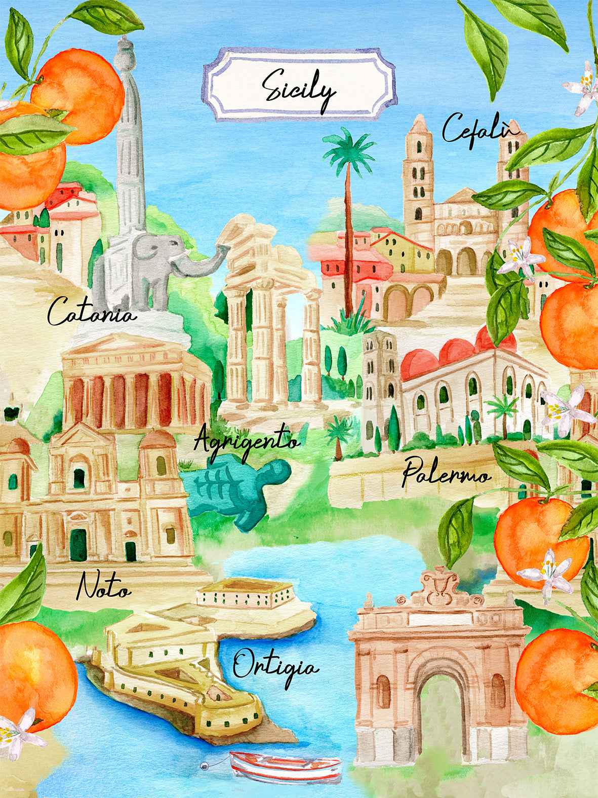 Küchentücher Sicily, 100% Made in Italy