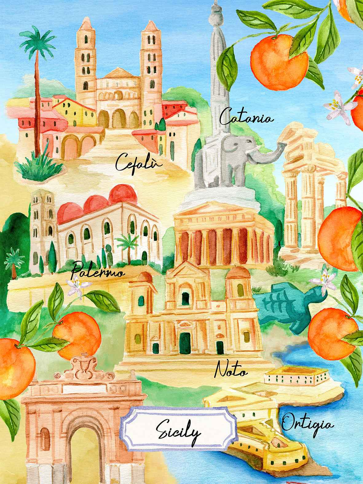 Küchentücher Sicily, 100% Made in Italy