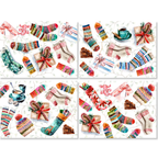 Socks Set of 4 Linen Blend Placemats, The Napking home textile