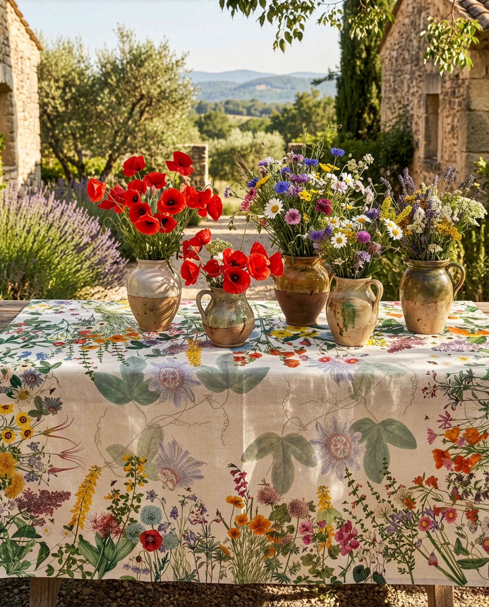 Pure Linen Tablecloth Spring 100% Made in Italy