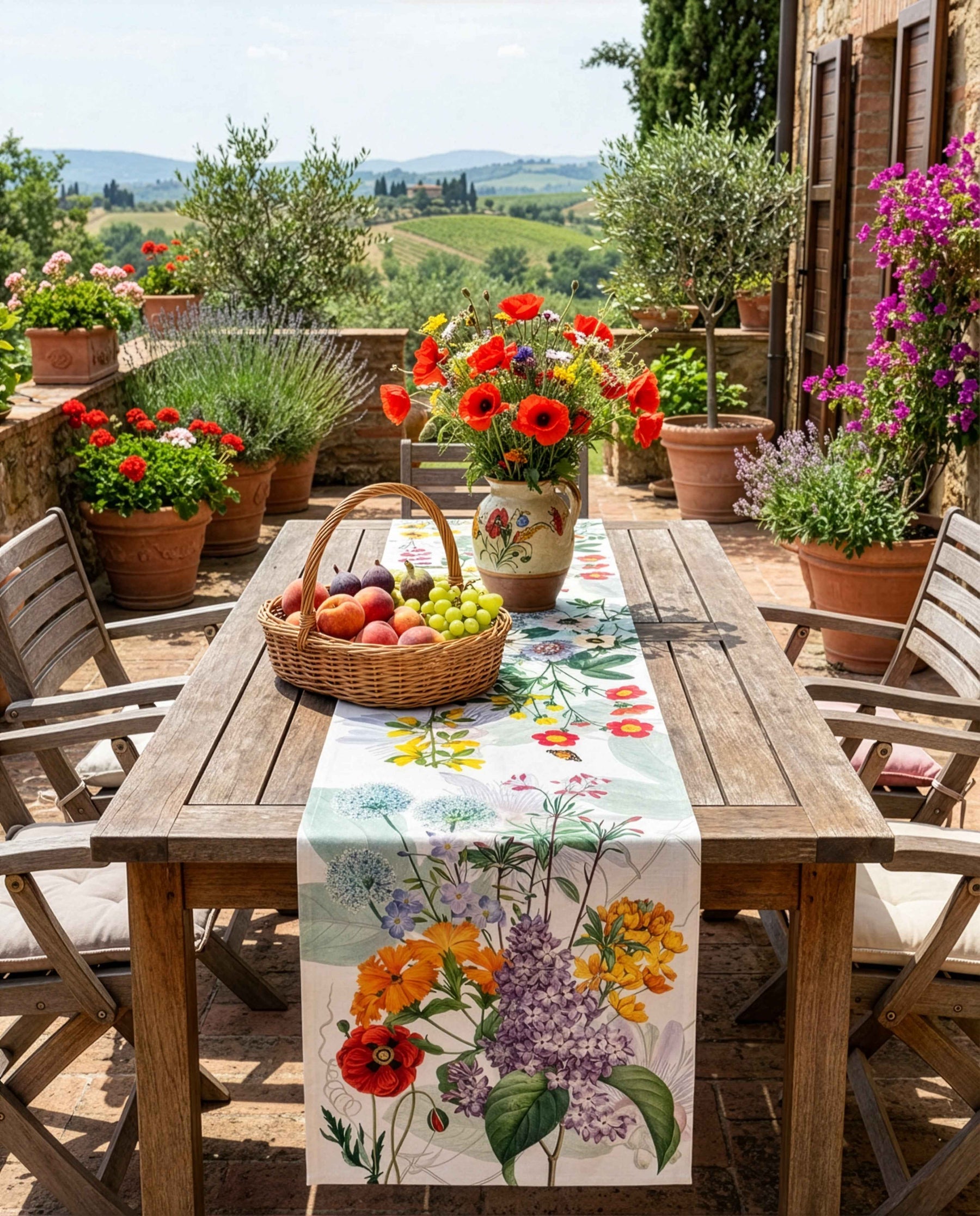 Pure Linen Runner Spring 100% Made in Italy