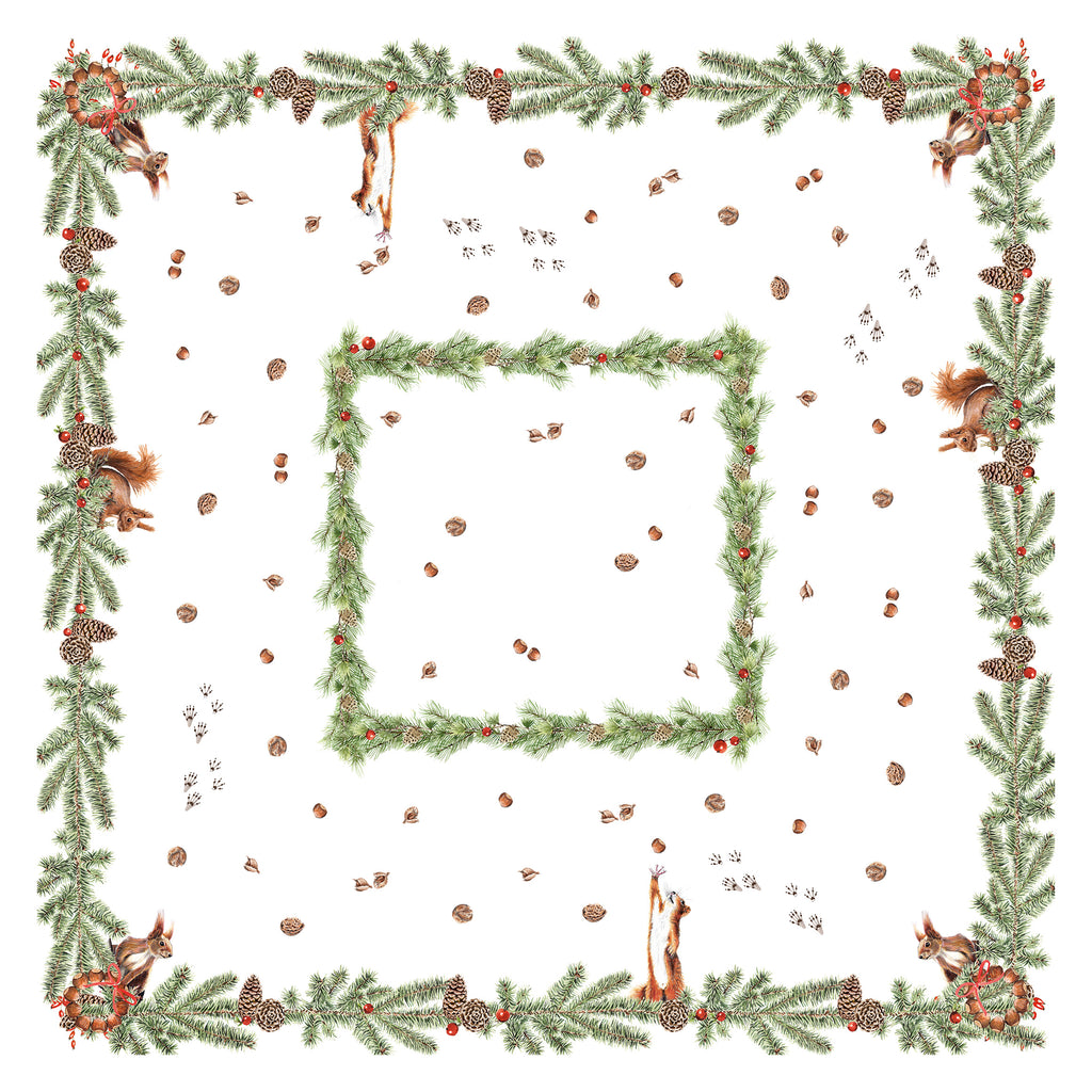 Linen Tablecloth «The Squirrel», 100% Made in Italy - The Napking