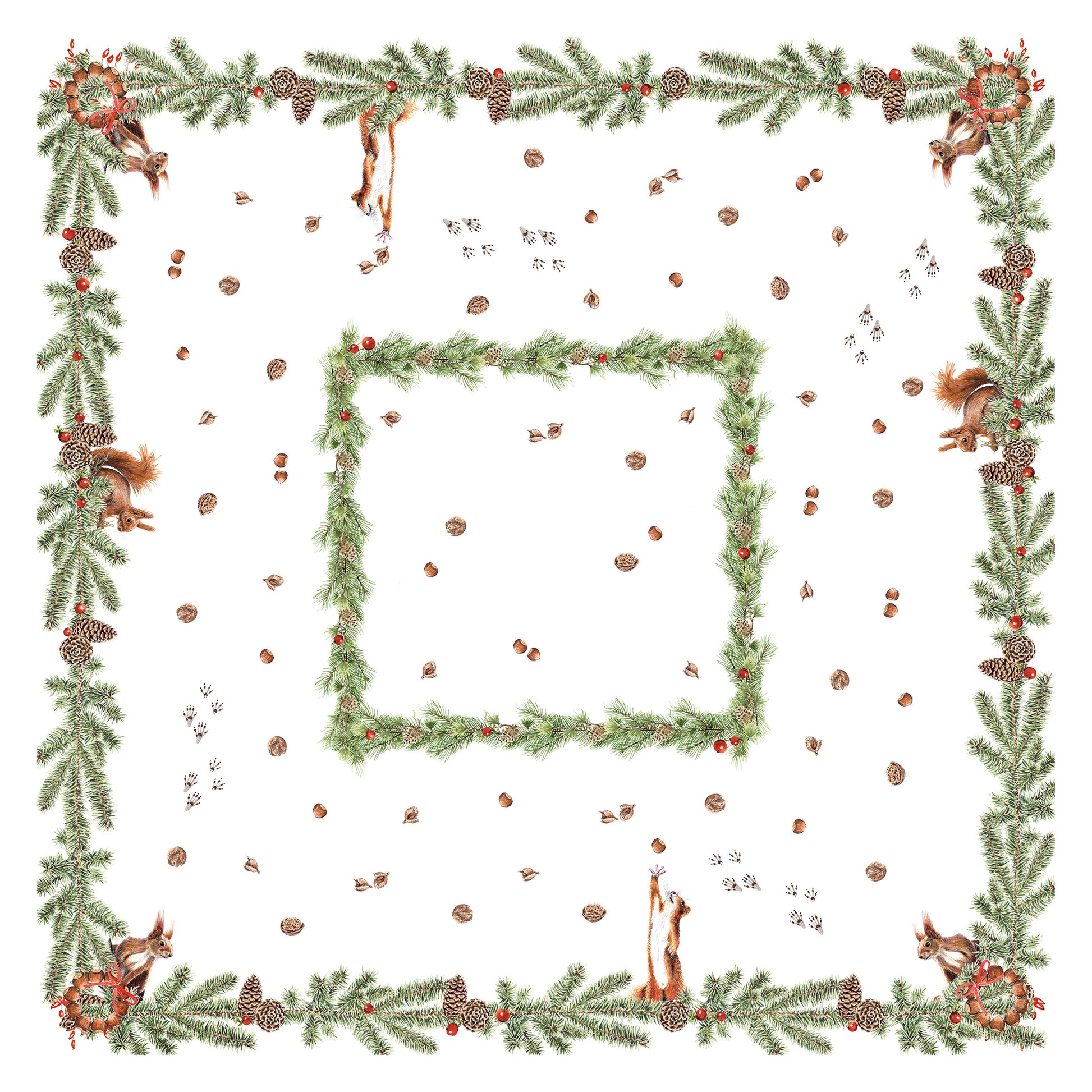 Linen Tablecloth «The Squirrel», 100% Made in Italy - The Napking