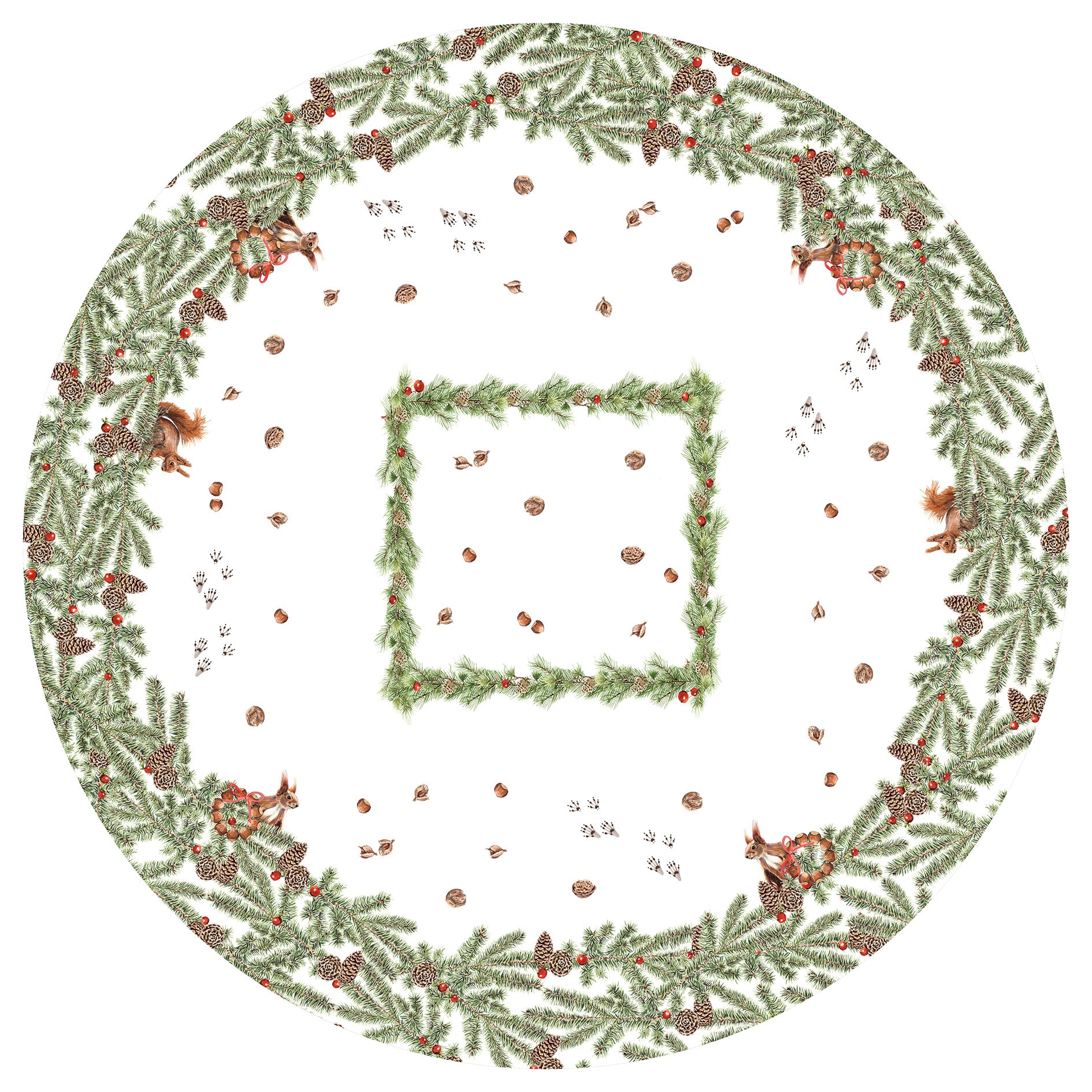 Linen Tablecloth «The Squirrel», 100% Made in Italy - The Napking