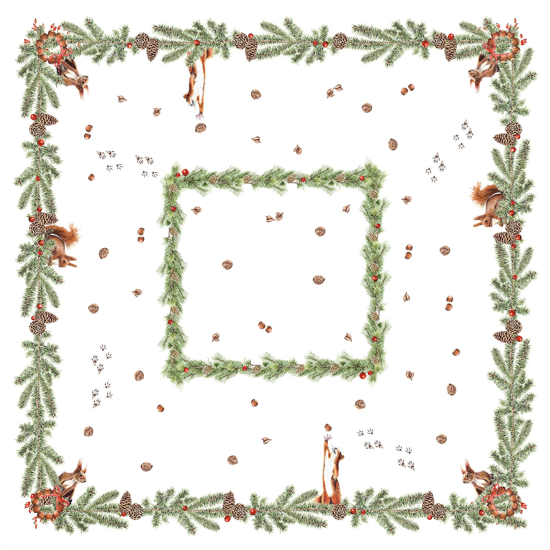 Linen Tablecloth «The Squirrel», 100% Made in Italy - The Napking