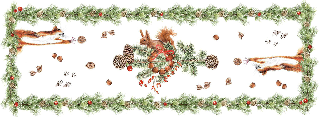 Pure Linen Runner «The Squirrel» 100% Made in Italy - The Napking