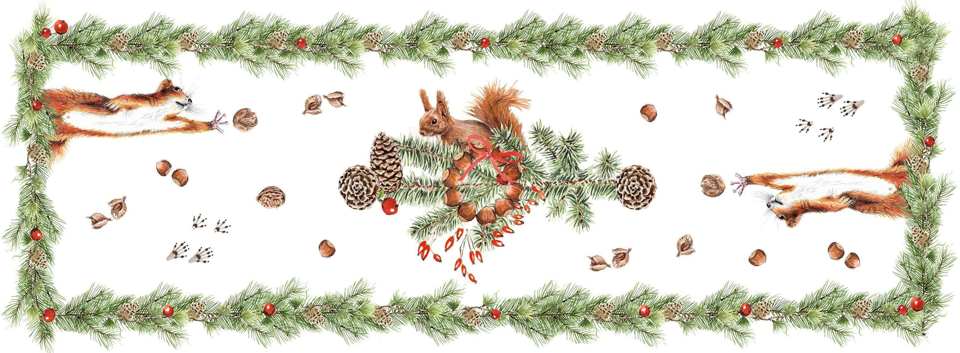 Pure Linen Runner «The Squirrel» 100% Made in Italy - The Napking