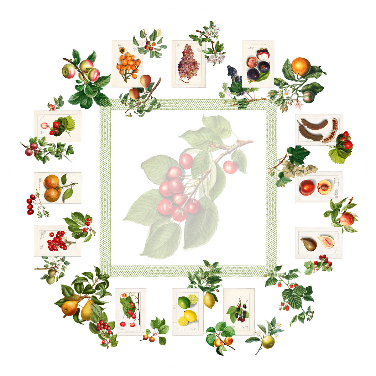 Linen Mantel «Summer Fruit», 100% Made in Italy - The Napking