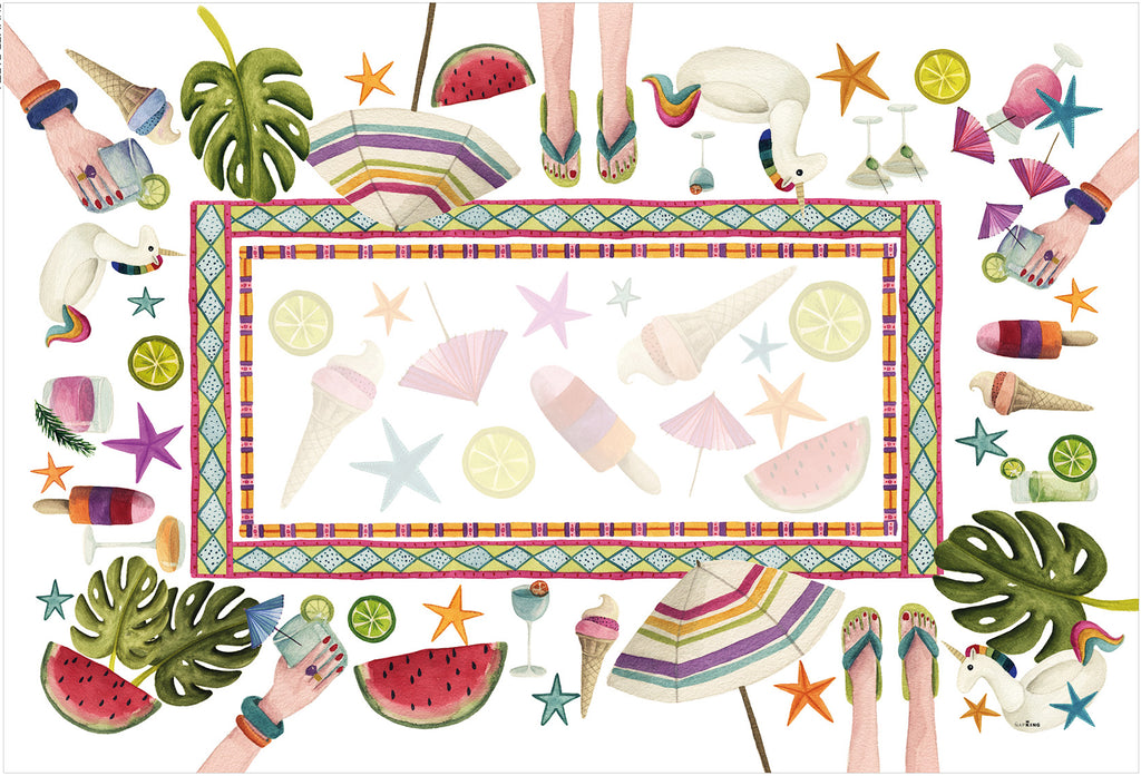 Satin Tablecloth Summer Party 100% Made in Italy