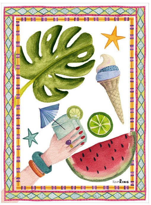 Summer Party Pure Linen Kitchen Towel