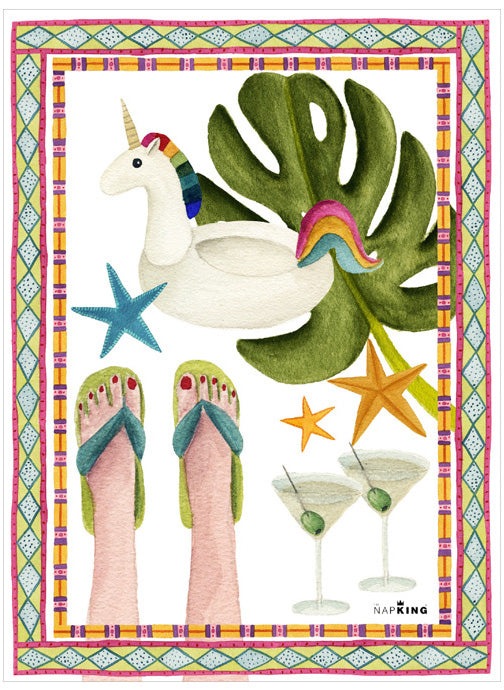 Summer Party Pure Linen Kitchen Towel