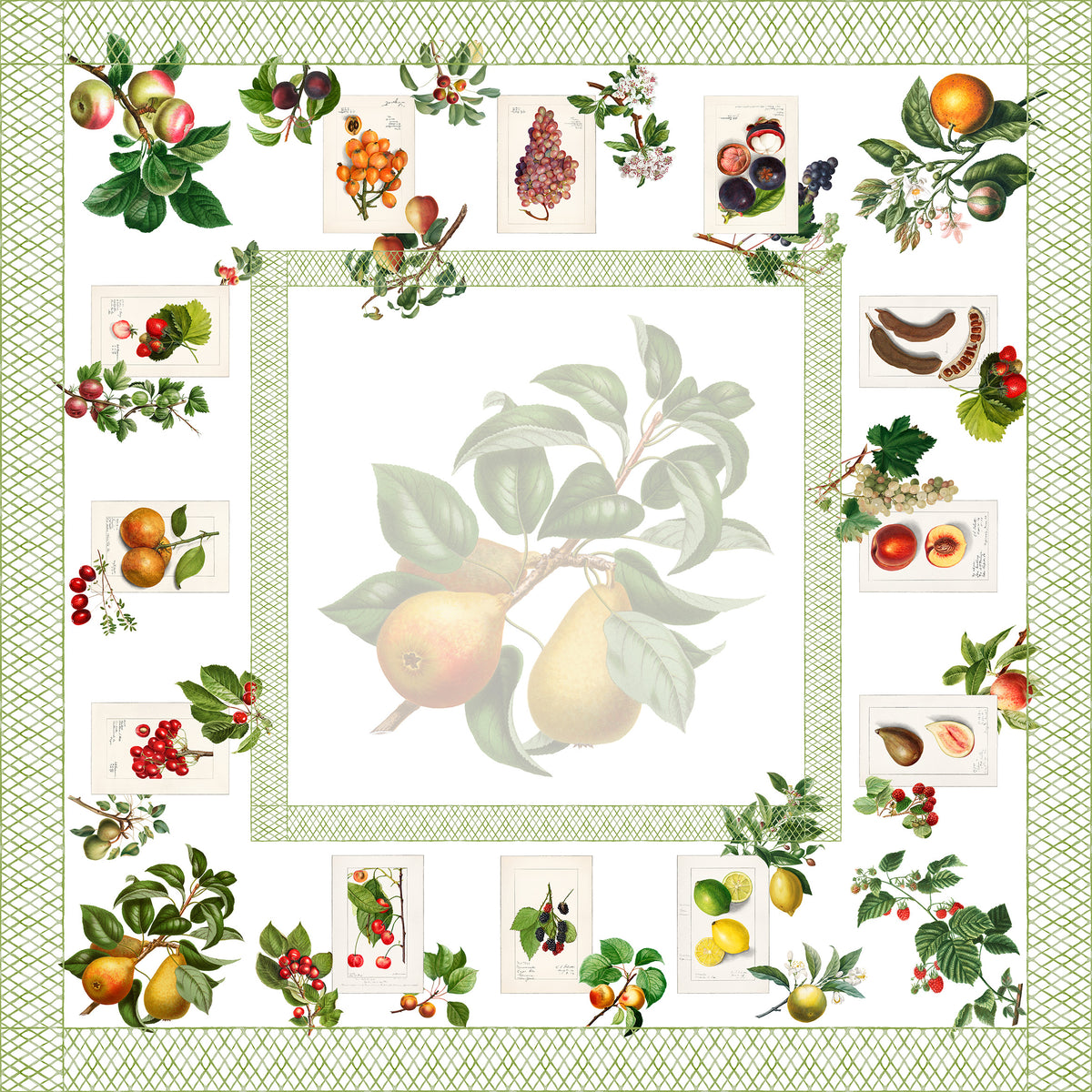 Linen Mantel «Summer Fruit», 100% Made in Italy - The Napking