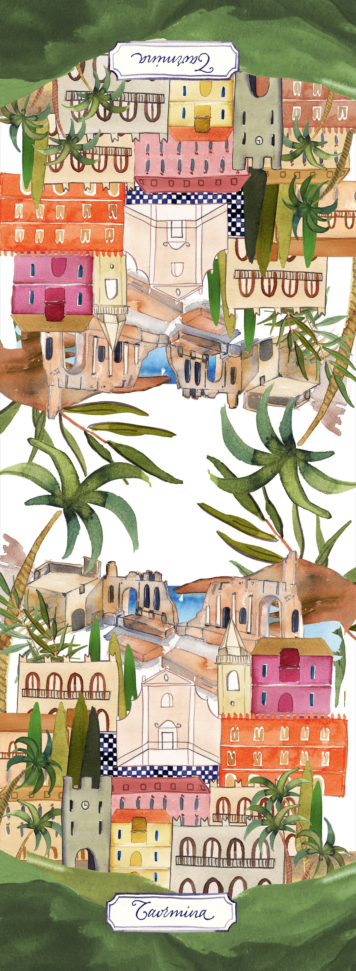 lino puro Runner «Taormina» 100% Made in Italy - The Napking