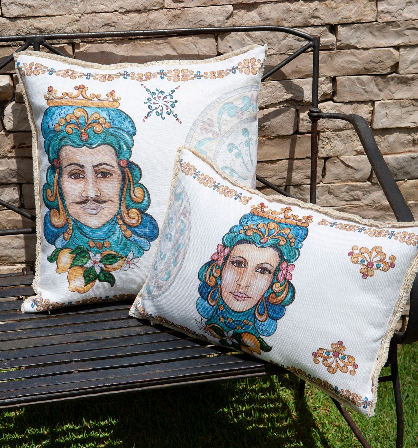 Cushion «Teste di Moro», 100% Made in Italy