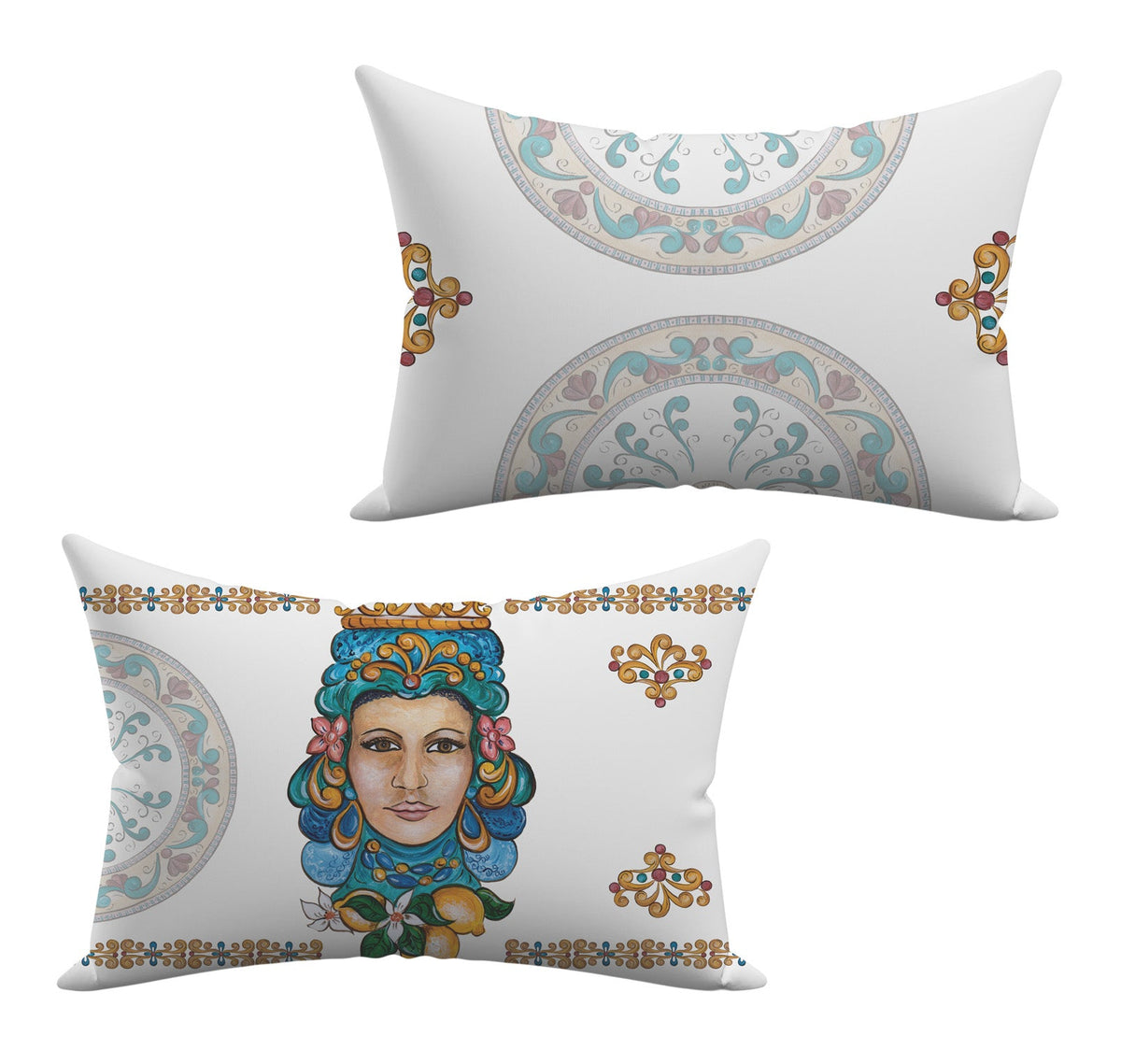 Cushion «Teste di Moro», 100% Made in Italy The Napking