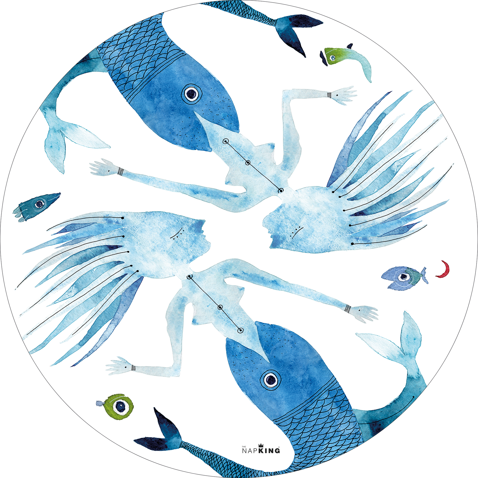 Set of 2 round hardboard placemats «Therasia» 100% Made in Italy - The Napking