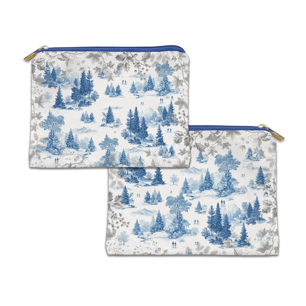 Toile De Jouy velvet trousse with pastoral print, view 4