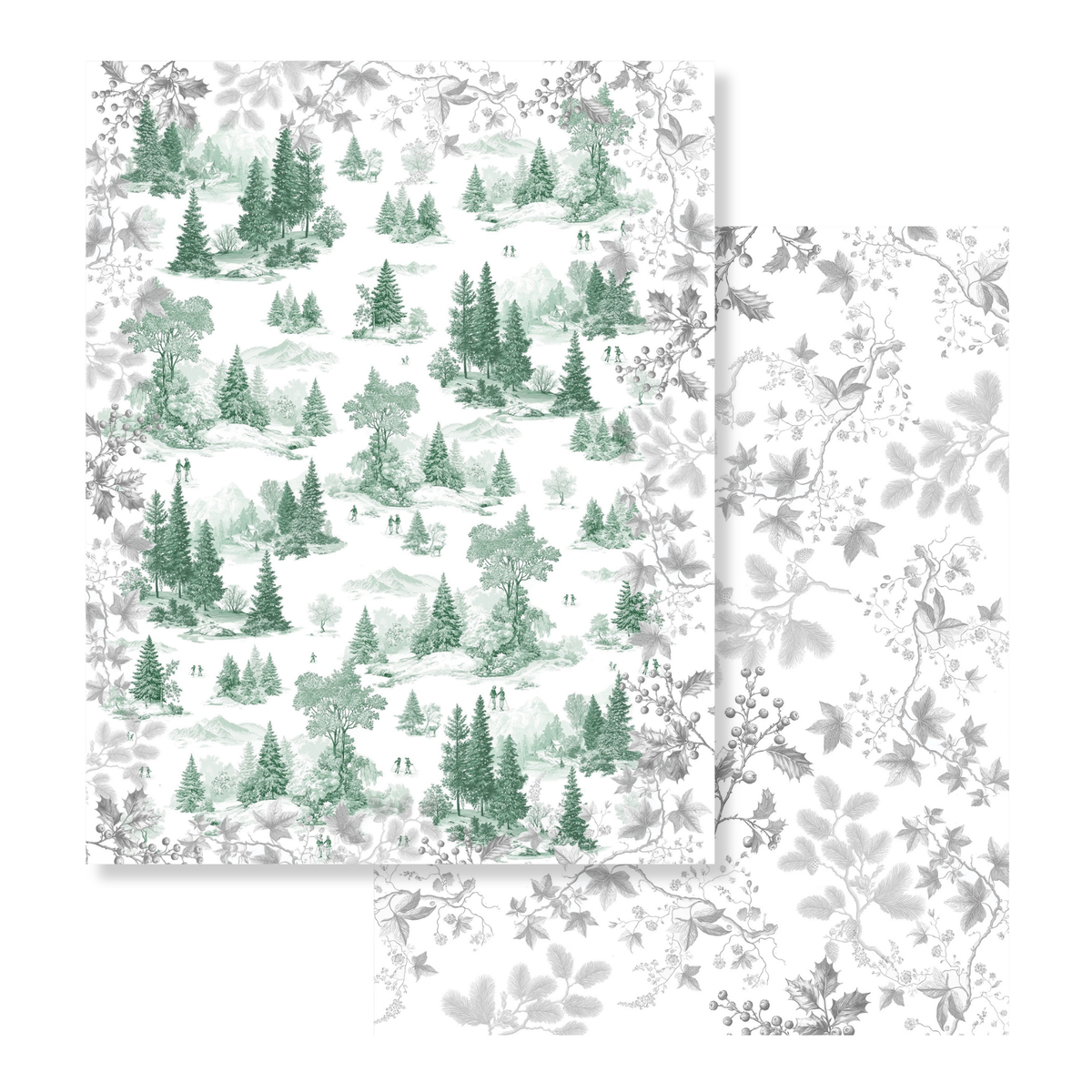 Toile De Jouy Plaid en velours, The Napking home textile, Green