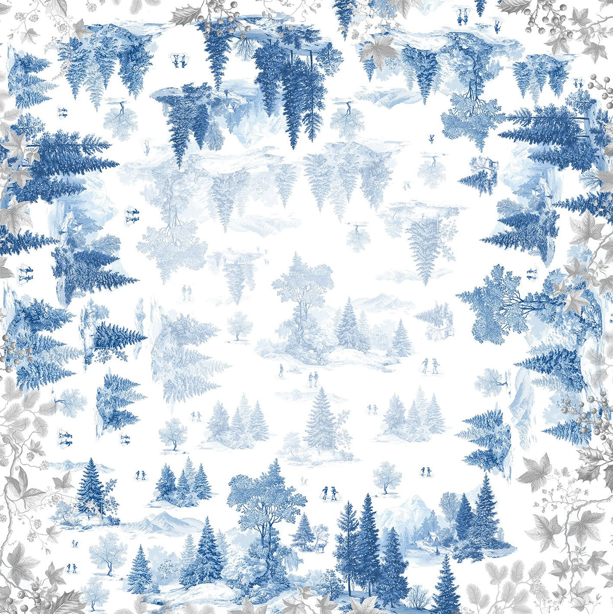 Toile De Jouy lino premium mantel con pastoral print, vista 14