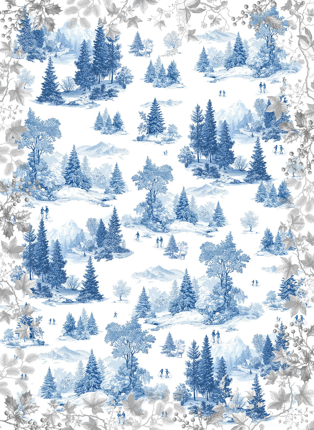 Toile De Jouy lino premium paño de cocina con pastoral print, Paño de cocina Var. 2, rubí