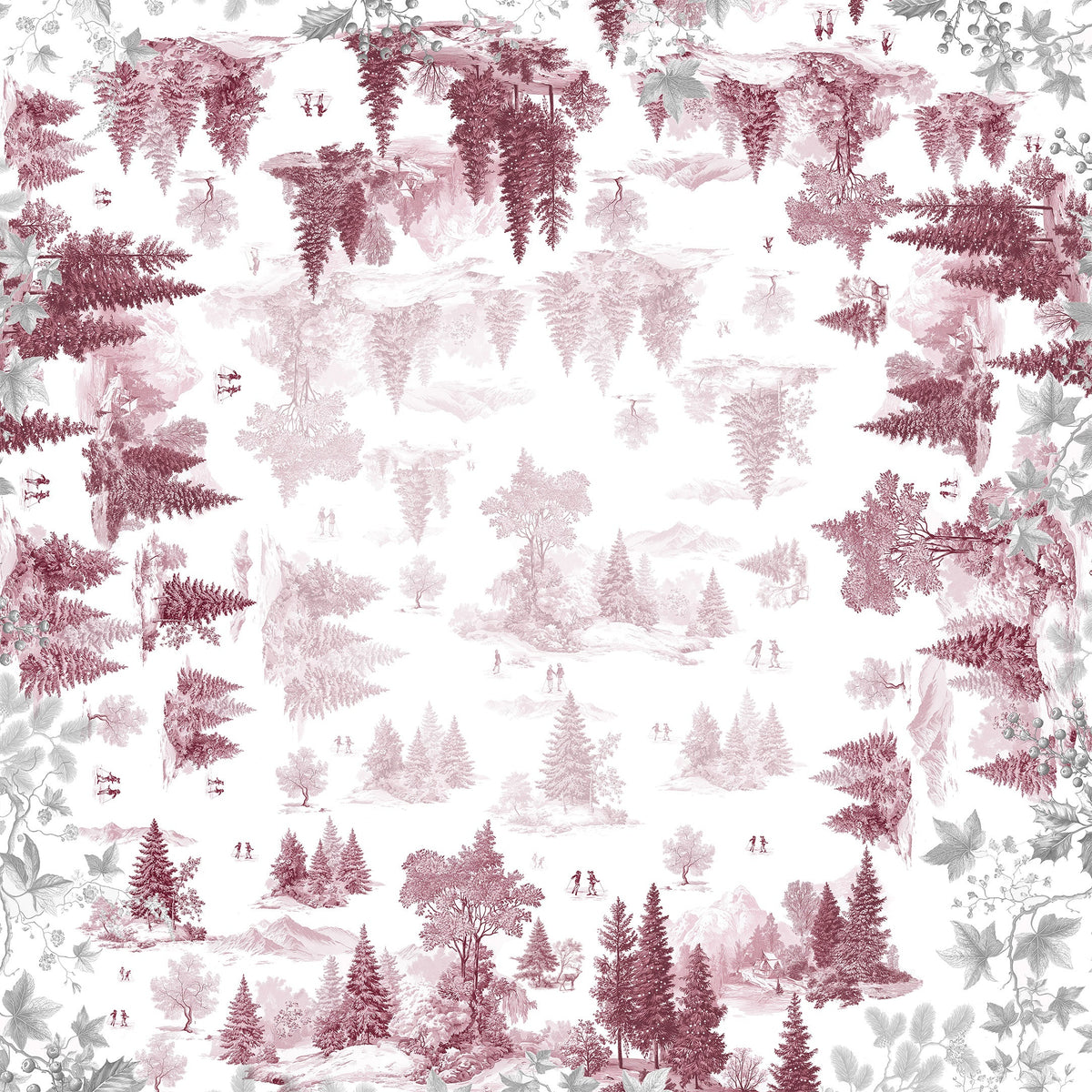 Toile De Jouy Premium Linen tablecloth with pastoral print, view 18