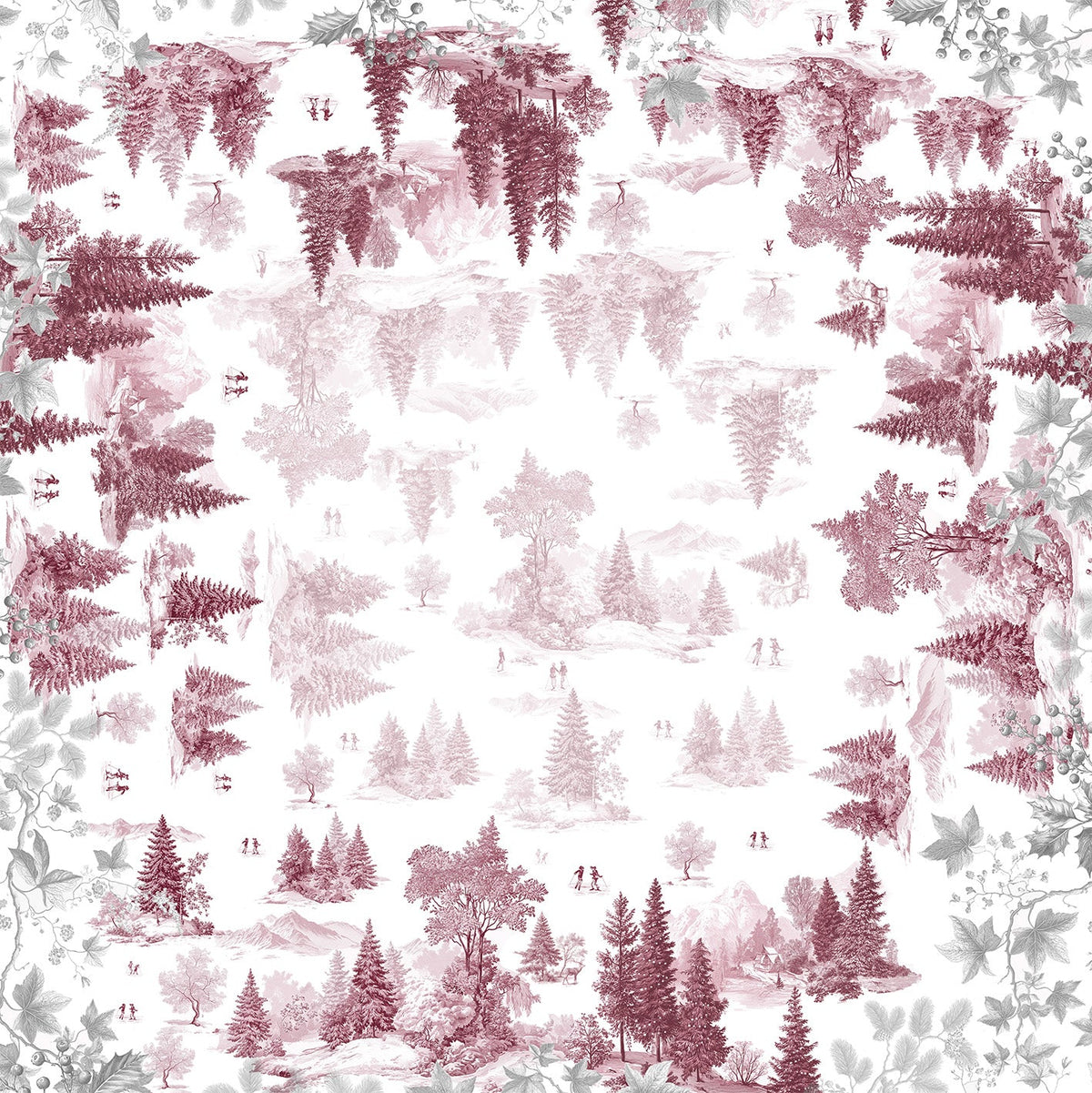 Toile De Jouy lino premium mantel con pastoral print, vista 13