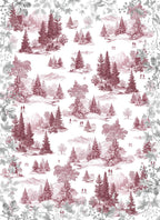 Toile De Jouy Premium Linen kitchen towel with pastoral print, Kitchen Towel Var. 2, Green