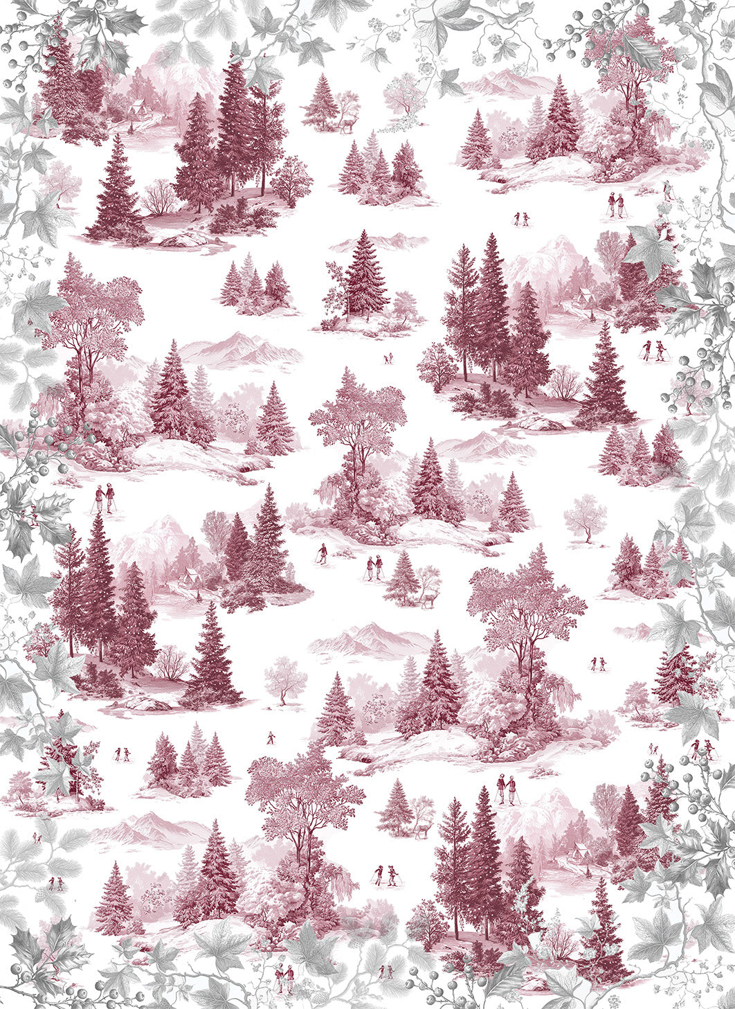 Toile De Jouy lino premium paño de cocina con pastoral print, Paño de cocina Var. 2, verde