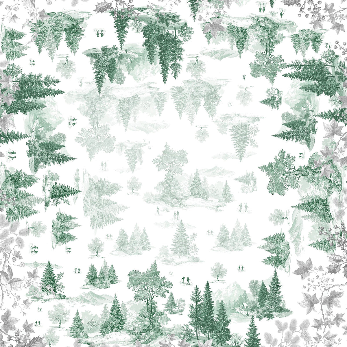 Toile De Jouy lino premium mantel con pastoral print, vista 16