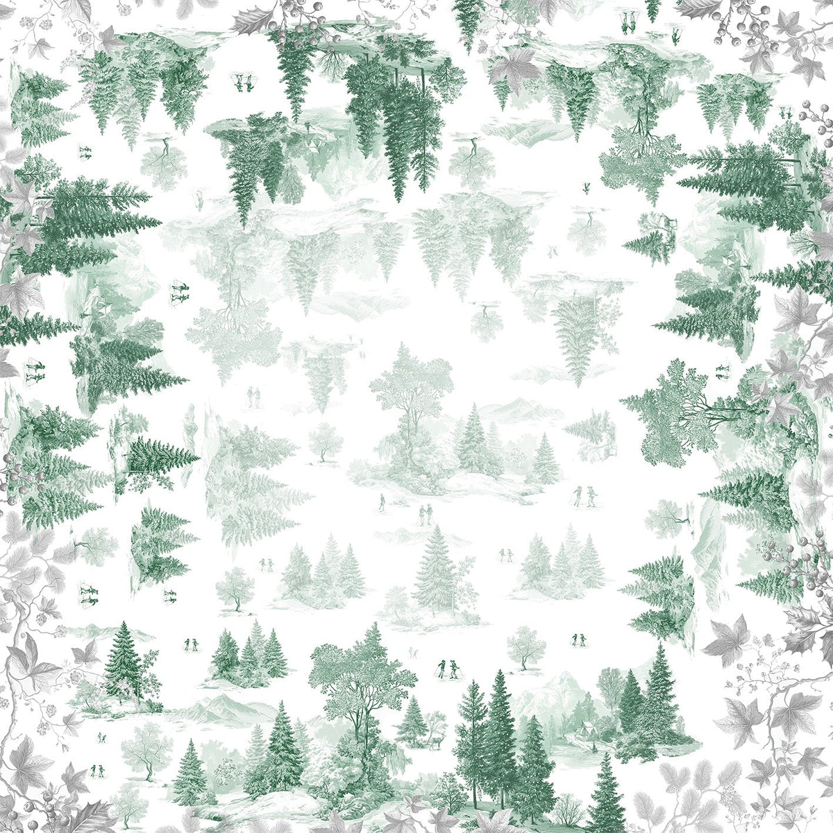 Toile De Jouy lino premium mantel con pastoral print, vista 15