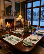 Toile De Jouy set of four Premium Linen placemats with pastoral print, view 6