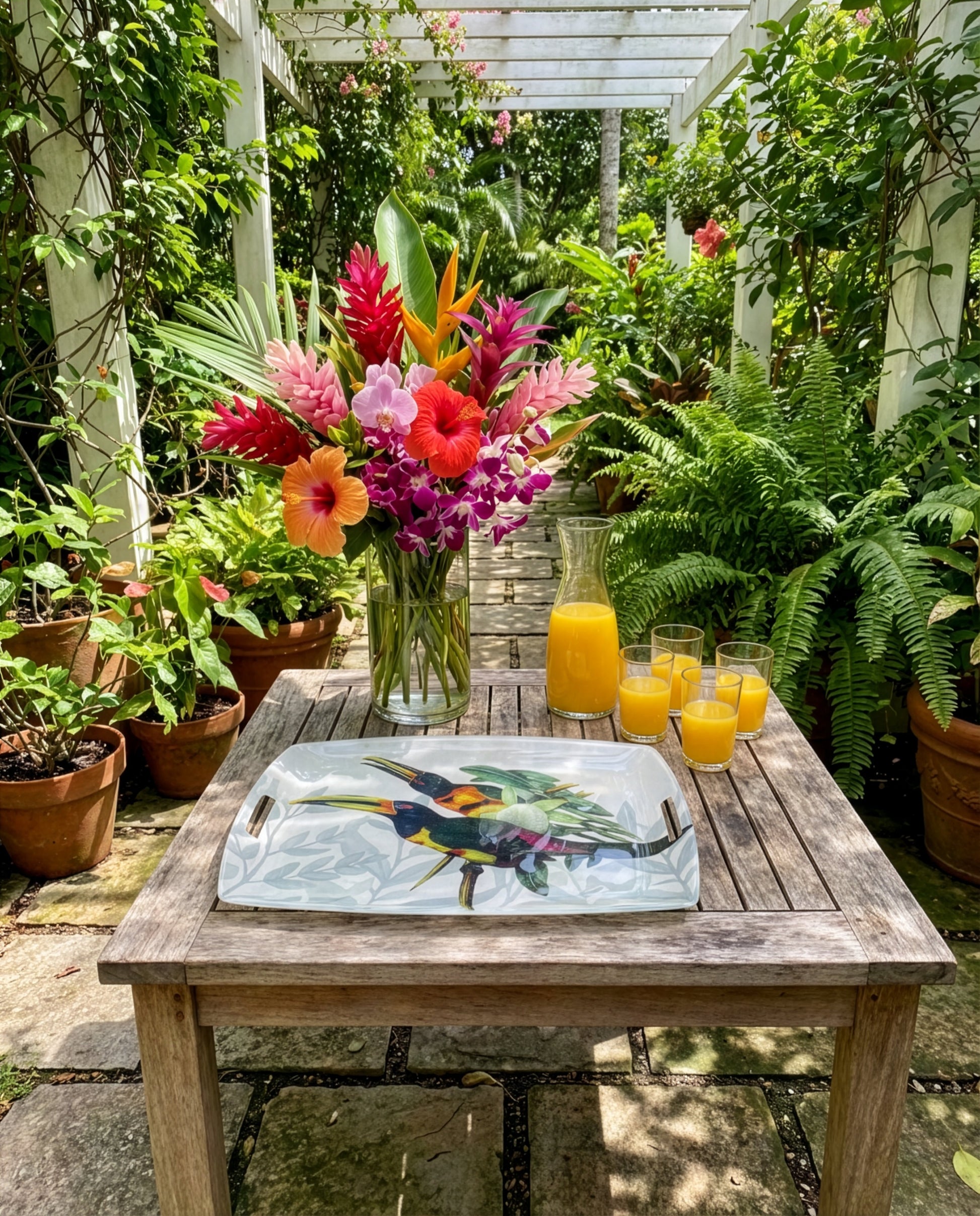 Tray «Toucans», 100% Made in Italy