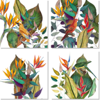Set de 4 servilletas de raso de algodón Tropici 100% Made in Italy
