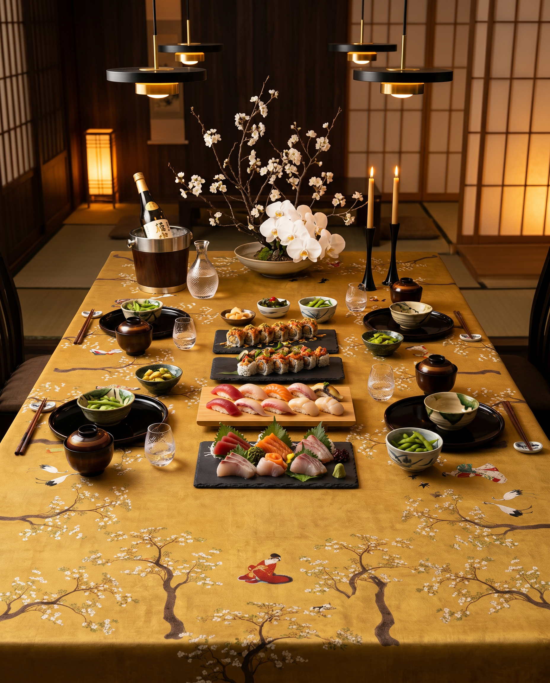 Mantel de lino Premium Ukiyo 100% Made in Italy