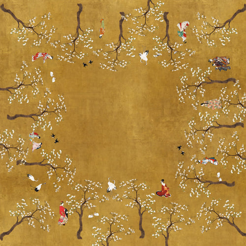 Ukiyo Premium Linen tablecloth with Japanese-inspired print, 180 × 270 cm