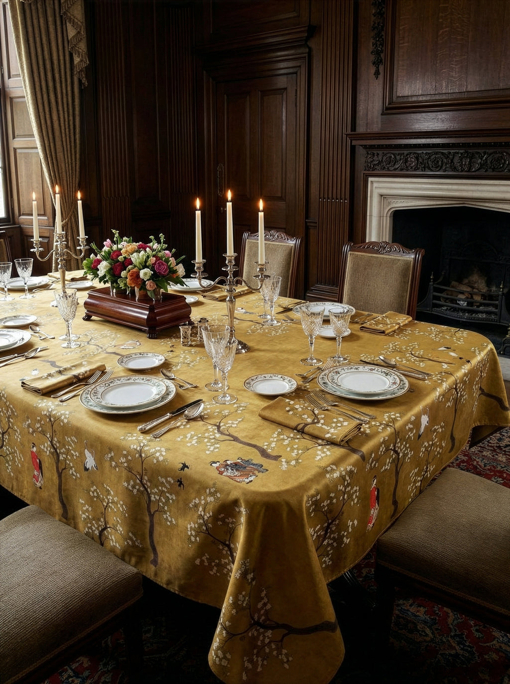 Premium Linen Tablecloth Ukiyo – 100% Made in Italy