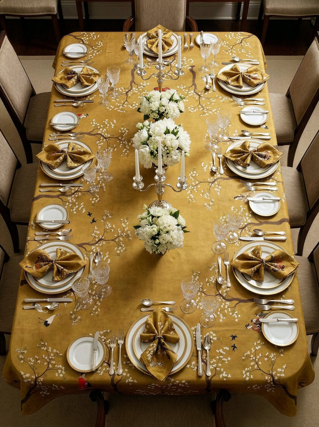 Premium Linen Tablecloth Ukiyo – 100% Made in Italy