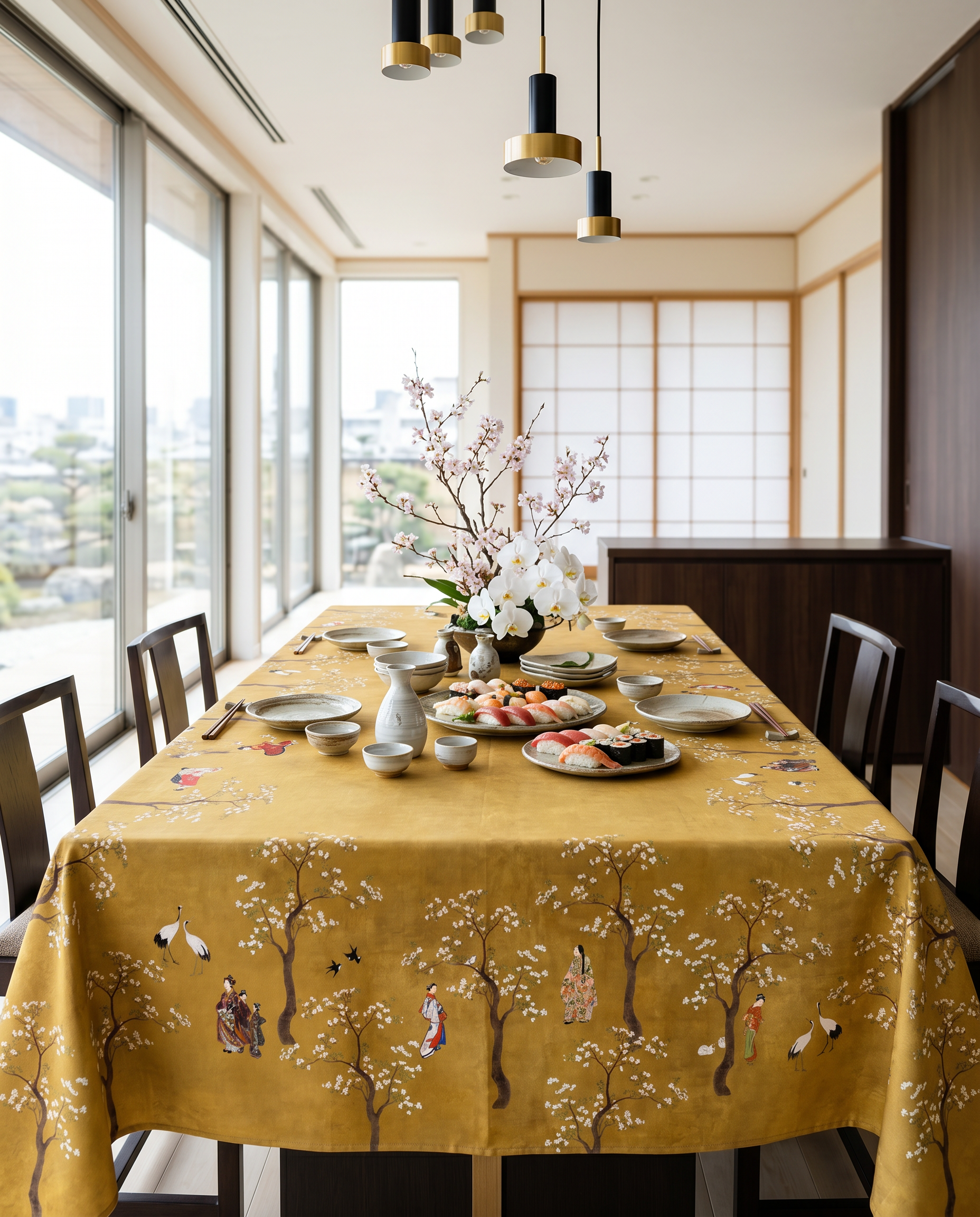 Mantel de lino Premium Ukiyo 100% Made in Italy
