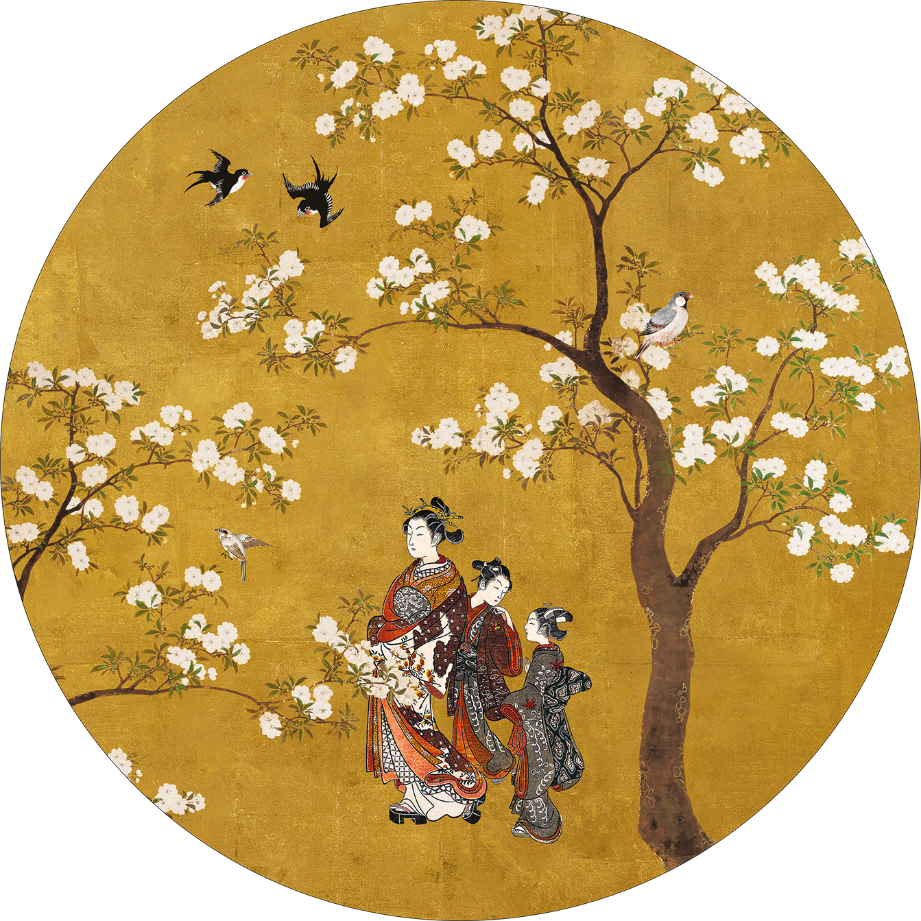 Set of 2 round hardboard placemats «Ukiyo» 100% Made in Italy - The Napking